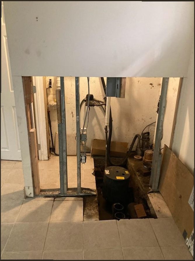 Sump pump and basement plumbing